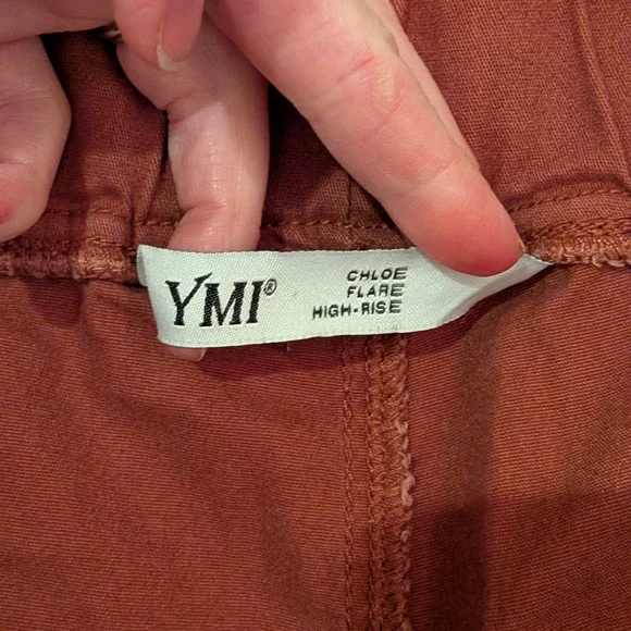 Rust Flared Drawstring Pants - Picture 5 of 6